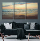 Sunset Seascape Wall Art Canvas Print – Framed Pastel Ocean