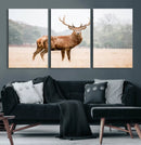 Vintage Wildlife Wall Art Canvas Print – Misty Landscape
