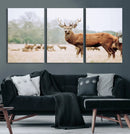 Rustic Deer Wall Art Canvas Print – Forest Woodland Stag