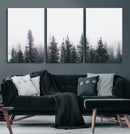 Foggy Forest Wall Art Canvas Print – Framed Misty Pines