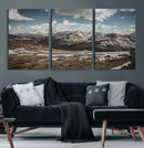 Mountain Landscape Wall Art Canvas Print – Framed Snowy