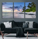 Tropical Beach Wall Art Canvas Print – Framed Sunset Glow