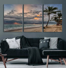 Tropical Storm Wall Art Canvas Print – Framed Moody Beach