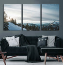 Snowy Mountain Wall Art Canvas Print – Frosty Peaks Alpine