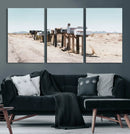 Desert Mailboxes Canvas Print – Framed Minimal Western