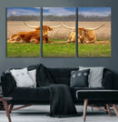 Texas Longhorn Pair Wall Art Canvas Print – Peaceful Rustic by MyGreatCanvas | Canvas Wall Art Prints | Photo Prints & Wall Decor