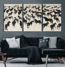 Wild Horse Stampede Wall Art Canvas Print – Monochrome by MyGreatCanvas | Canvas Wall Art Prints | Photo Prints & Wall Decor