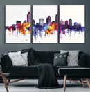 Atlanta Skyline Wall Art Canvas Print – Framed Colorful