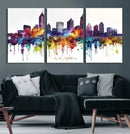 Atlanta Skyline Wall Art Canvas Print – Framed Colorful
