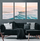Sunset Surfing Wall Art Canvas Print, Ocean Wave Surfer with by MyGreatCanvas | Canvas Wall Art Prints | Photo Prints & Wall Decor
