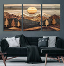 Wooden Mountain Layers Art – Rustic Pine Tree Landscape by MyGreatCanvas | Canvas Wall Art Prints | Photo Prints & Wall Decor