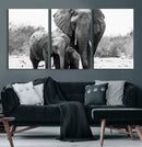 Elephant Family Africa Wall Art Canvas Print by MyGreatCanvas | Canvas Wall Art Prints | Photo Prints & Wall Decor