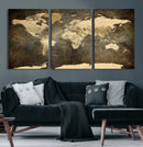 Large Framed Vintage World Map Wall Art Print for Home Wall by MyGreatCanvas | Canvas Wall Art Prints | Photo Prints & Wall Decor