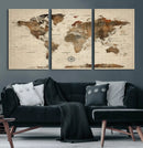 Vintage World Map Wall Art Canvas Print for Living Room, by MyGreatCanvas | Canvas Wall Art Prints | Photo Prints & Wall Decor