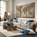 World Map Canvas Print – Framed Travel Map Wall Art for