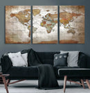 Vibrant Watercolor World Map Canvas Wall Art – Framed Travel by MyGreatCanvas | Canvas Wall Art Prints | Photo Prints & Wall Decor
