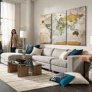 Personalized World Map Canvas Print – Colorful Watercolor
