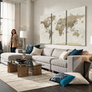 Detailed World Map Wall Art Canvas Print