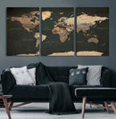 Vintage World Map Canvas Wall Art – Framed Travel Map for by MyGreatCanvas | Canvas Wall Art Prints | Photo Prints & Wall Decor