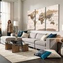 World Map Canvas Print – Framed Travel Map Wall Art for