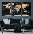 Framed Large World Map Wall Art Canvas Print for Living Room by MyGreatCanvas | Canvas Wall Art Prints | Photo Prints & Wall Decor