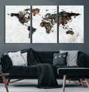 Large World Map Canvas Print – Framed Travel Map Wall Art