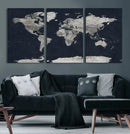 Colorful Watercolor World Map Canvas Print – Vibrant Framed