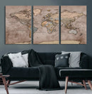 Grunge World Map Canvas Wall Art - Vintage Aged World Map by MyGreatCanvas | Canvas Wall Art Prints | Photo Prints & Wall Decor