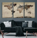 World Map Canvas Print – Detailed Map of the World Adventure