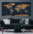 Modern World Map Canvas Print – Framed Detailed Map of the by MyGreatCanvas | Canvas Wall Art Prints | Photo Prints & Wall Decor