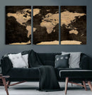 World Map Canvas Print – Detailed Map of the World Wall Art