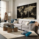 Push Pin World Map Canvas Wall Art Print, Interactive Travel