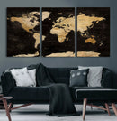 Extra Large World Map Canvas Print – Detailed Map Classic