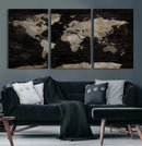 Detailed World Map Wall Art Print - Large Framed World Map