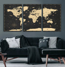 World Map Canvas Print – Detailed Map of the World Wall Art by MyGreatCanvas | Canvas Wall Art Prints | Photo Prints & Wall Decor