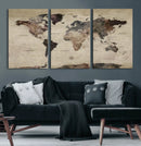 Neutral Watercolor World Map Canvas Wall Art – Framed Earth by MyGreatCanvas | Canvas Wall Art Prints | Photo Prints & Wall Decor