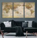 World Map Canvas Print – Detailed Map of the World Wall Art by MyGreatCanvas | Canvas Wall Art Prints | Photo Prints & Wall Decor