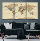 Extra Large World Map Canvas Print – Detailed Map of the by MyGreatCanvas | Canvas Wall Art Prints | Photo Prints & Wall Decor