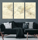 Detailed Large World Map Wall Decor Canvas Art Print by MyGreatCanvas | Canvas Wall Art Prints | Photo Prints & Wall Decor