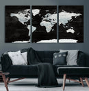 World Map Canvas Print – Framed Push Pin Wall Art, Color by MyGreatCanvas | Canvas Wall Art Prints | Photo Prints & Wall Decor