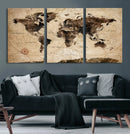 World Map Wall Art Canvas Print by MyGreatCanvas | Canvas Wall Art Prints | Photo Prints & Wall Decor