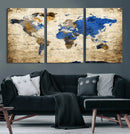 World Map Canvas Print – Colorful Abstract Travel Map, by MyGreatCanvas | Canvas Wall Art Prints | Photo Prints & Wall Decor
