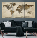 Vintage World Map Canvas Wall Art – Framed Travel Map for by MyGreatCanvas | Canvas Wall Art Prints | Photo Prints & Wall Decor