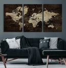 Blue World Map Canvas Wall Art – Framed Modern Travel Map by MyGreatCanvas | Canvas Wall Art Prints | Photo Prints & Wall Decor