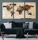 World Map Canvas Print – Framed Travel Map Wall Art for by MyGreatCanvas | Canvas Wall Art Prints | Photo Prints & Wall Decor