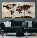 World Map Canvas Triptych – Colorful Global Wall Art for by MyGreatCanvas | Canvas Wall Art Prints | Photo Prints & Wall Decor
