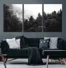 Black White Forest Wall Art Canvas Print, Misty Pine Tree by MyGreatCanvas | Canvas Wall Art Prints | Photo Prints & Wall Decor