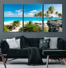 Barbados Beach Wall Art Canvas Print, Palm Tree Ocean by MyGreatCanvas | Canvas Wall Art Prints | Photo Prints & Wall Decor
