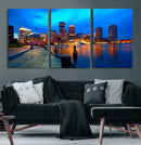 Boston Wall Art Canvas Print, Boston City Downtown Night by MyGreatCanvas | Canvas Wall Art Prints | Photo Prints & Wall Decor