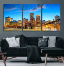 Boston Wall Art Canvas Print, Boston City Downtown Night by MyGreatCanvas | Canvas Wall Art Prints | Photo Prints & Wall Decor